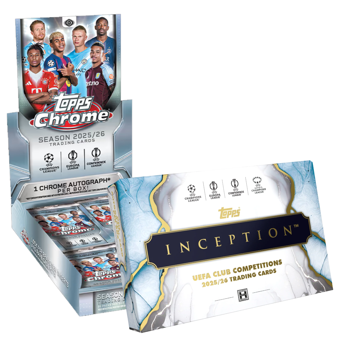 #1 MIXED PYT - 1x Topps Chrome UCC 2025/26 Hobby + 1x Topps Inception UCC 2025/26