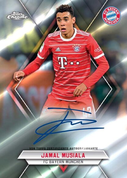 Topps Chrome FC Bayern Munchen Soccer Hobby Box 2022/23 - Einzelkarte (On-Card Autogramm) – Bild 6