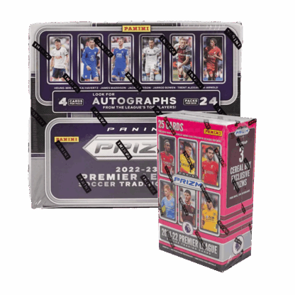 Bundle - Panini Prizm Premier League EPL Fußball 2022/23 24-Pack Box x Panini Prizm Premier League EPL Fußball 2021/22 Cereal