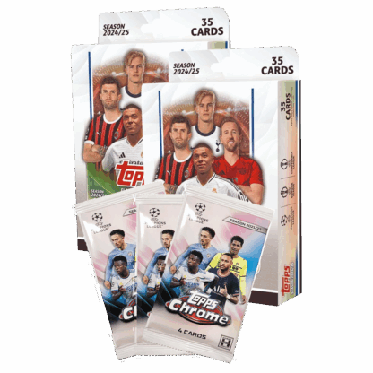 Bundle - 2x Topps UEFA Club Competitions Flagship 2024/25 Hanger x 3x Topps Chrome UEFA Champions League 2021/22 Hobby Lite Einzelpack