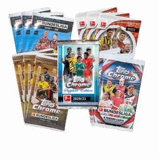 Bundle - Topps Chrome Bundesliga Einzelpack 3x 2021/22 x 3x 2022/23 x 3x 2023/24 x 3x 2024/25 x 1x Topps Chrome Sapphire Edition Bundesliga 2020/21 Einzelpack